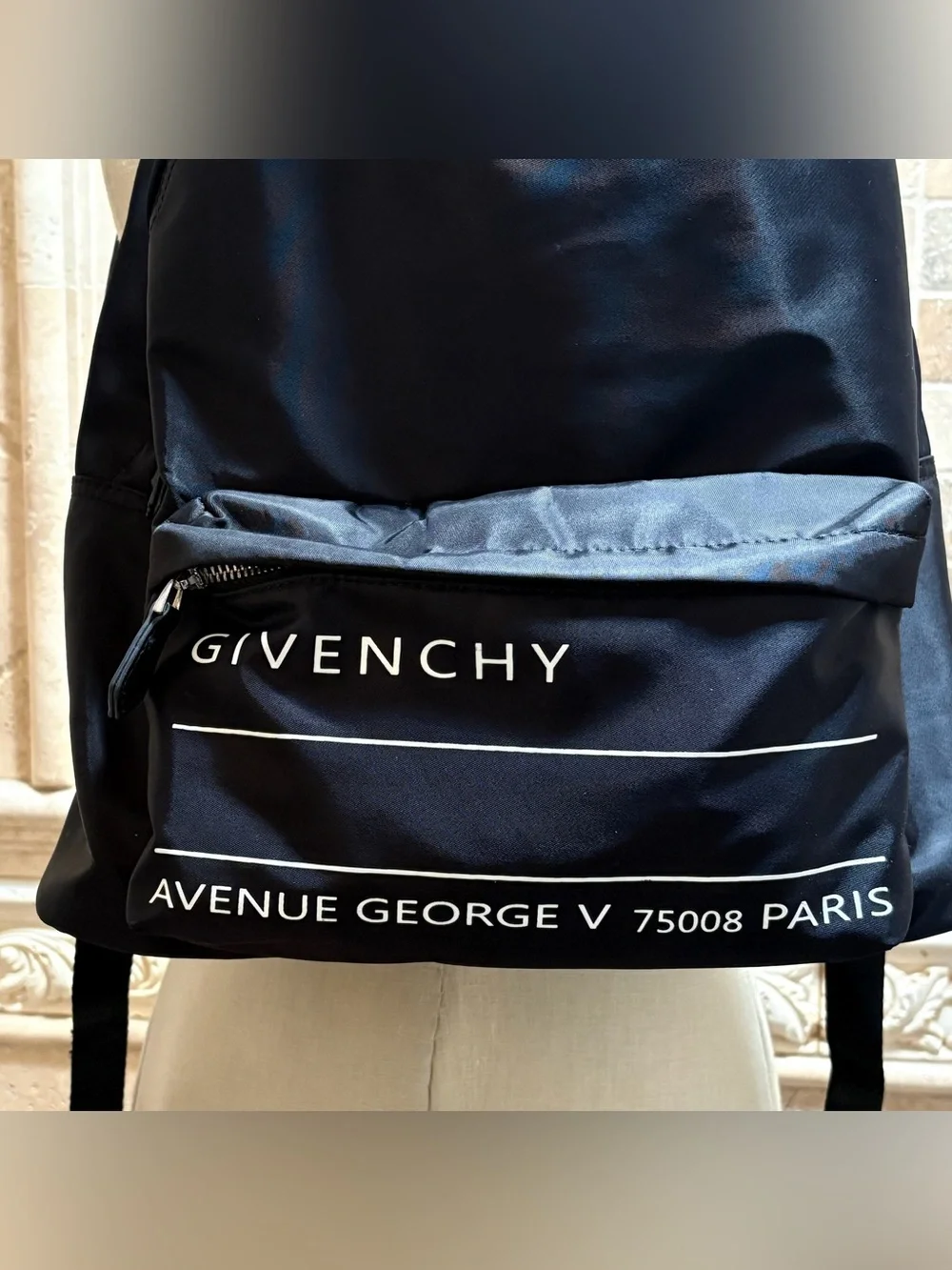 Givenchy black nylon logo backpack